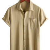 Larry Men's Short Sleeve Hawaiian Shirt with Stripes