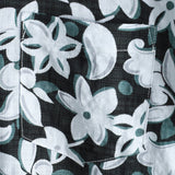 Blue Men's Shirt with Tropical Florals
