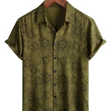 Douglas Men's Retro Floral Short Sleeve Shirt – Green