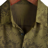 Douglas Men's Retro Floral Short Sleeve Shirt – Green