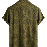 Douglas Men's Retro Floral Short Sleeve Shirt – Green