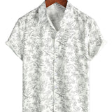 White Men's Summer Hawaiian Floral Shirt