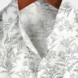 White Men's Summer Hawaiian Floral Shirt