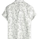 White Men's Summer Hawaiian Floral Shirt