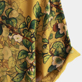 Men's Yellow Vintage Shirt with Floral Pattern