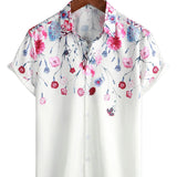 Neil Men's Floral Short Sleeve Shirt – White