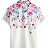 Neil Men's Floral Short Sleeve Shirt – White