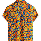 Ross Men's Retro Geometric Short Sleeve Shirt – Yellow