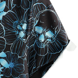Roy Men's Short Sleeve Shirt with Skulls and Flowers – Black