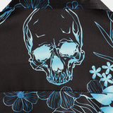 Roy Men's Short Sleeve Shirt with Skulls and Flowers – Black