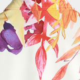 White Men's Floral Summer Button-Up Shirt