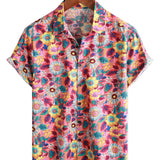 Men's Pink Hawaiian Floral Shirt