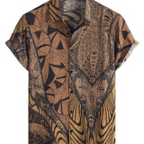 Brown Men's Retro Vintage Shirt