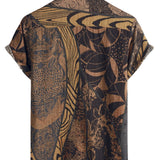 Brown Men's Retro Vintage Shirt