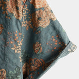 Men's Blue Retro Floral Summer Shirt
