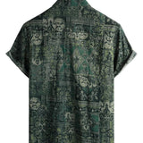 Gary Men's Retro Paisley Short Sleeve Shirt – Green