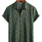 Men's Green Paisley Shirt in 70s Style