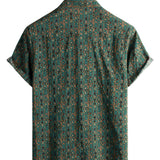 Men's Green Paisley Shirt in 70s Style