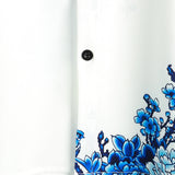 Men's White Casual Shirt with Blue Flowers
