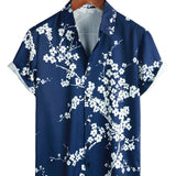Navy Men's Vintage Floral Shirt