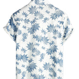 Stuart Men's Short Sleeve Shirt with Maple Leaves – White