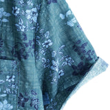 Gordon Retro Men's Short Sleeve Shirt with Flowers and Chest Pocket – Blue