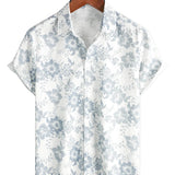 Cameron Men's Hawaiian Floral Short Sleeve Shirt – White