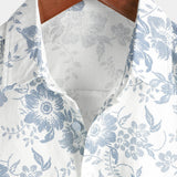 Cameron Men's Hawaiian Floral Short Sleeve Shirt – White