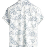 Cameron Men's Hawaiian Floral Short Sleeve Shirt – White