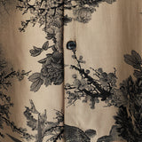 Men's Khaki Vintage Hawaiian Shirt with Flowers