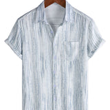 Men's Striped Shirt with Chest Pocket