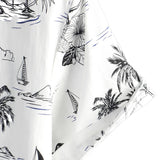 Men's White Aloha Shirt with Pineapples and Palm Trees