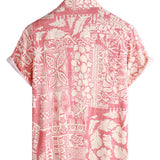 Allan Men's Hawaiian Floral Short Sleeve Shirt – Pink