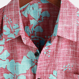 Men's Hawaiian Shirt with Red Flowers
