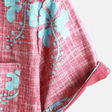Men's Hawaiian Shirt with Red Flowers
