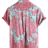 Men's Hawaiian Shirt with Red Flowers