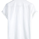 Bruce Men's Short Sleeve Shirt with Chest Pocket – White