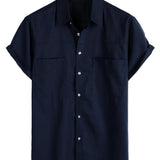Men's Navy Shirt with Chest Pockets