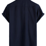 Men's Navy Shirt with Chest Pockets