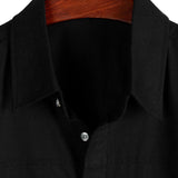Ernest Men's Short Sleeve Solid Colour Shirt with Chest Pocket – Black