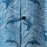 Howard Men's Short Sleeve Hawaiian Shirt with Shark Print – Blue
