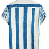 Men's Vintage Shirt with Blue Vertical Stripes
