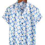 Light Blue Men's Floral Shirt