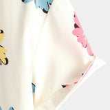 Beige Men's Shirt with Summer Florals