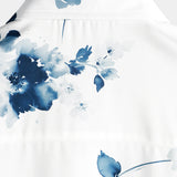 White Men's Short Sleeve Floral Shirt