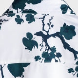Men's White Summer Shirt with Flowers