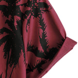 Dale Men's Short Sleeve Shirt with Palm Pattern – Red