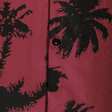 Dale Men's Short Sleeve Shirt with Palm Pattern – Red