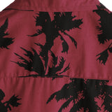 Dale Men's Short Sleeve Shirt with Palm Pattern – Red