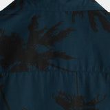 Navy Men's Shirt with Palm Trees